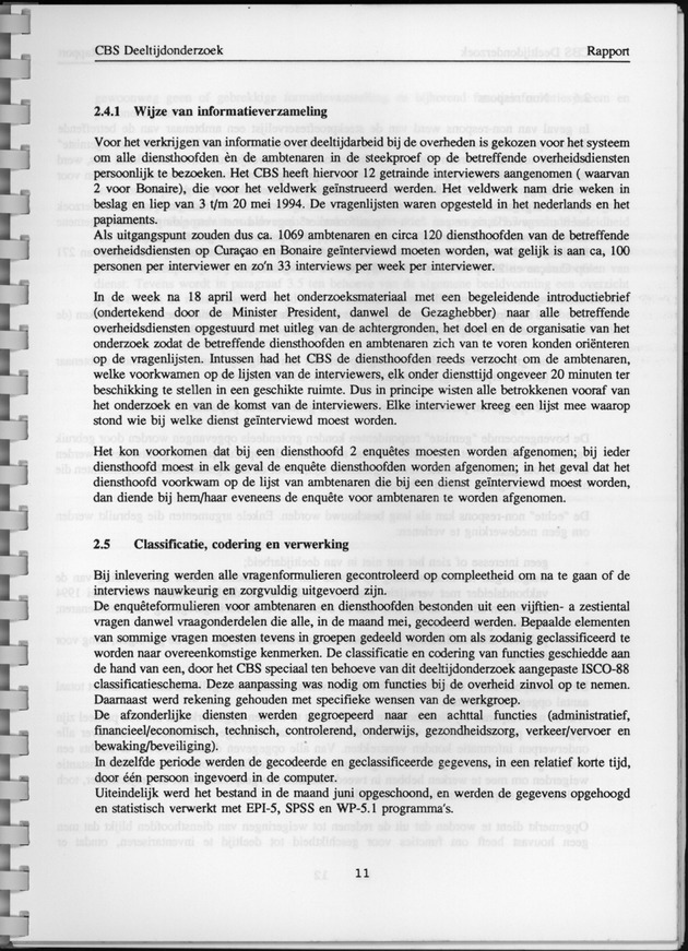 CBS onderzoek Deeltijdarbeid 1994 - Page 11