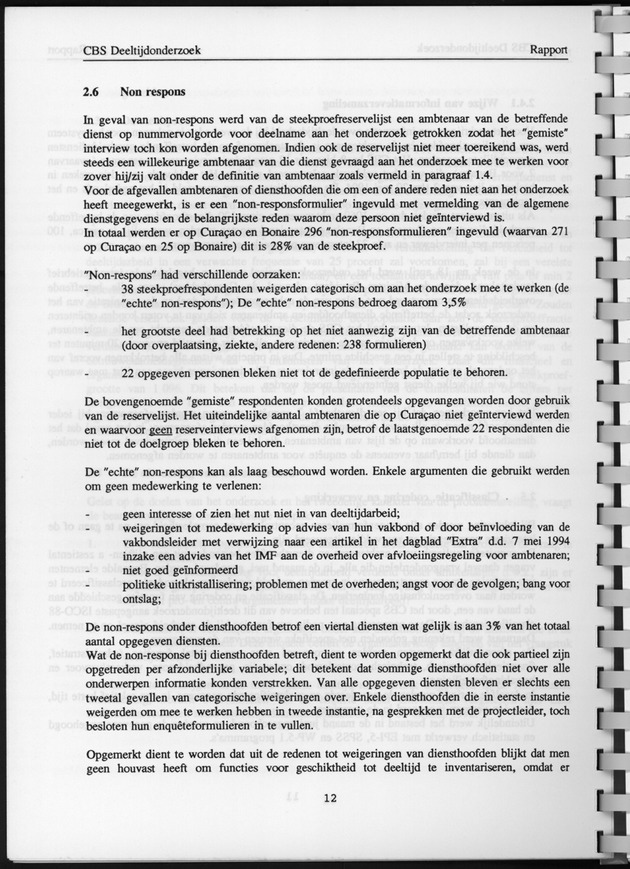 CBS onderzoek Deeltijdarbeid 1994 - Page 12
