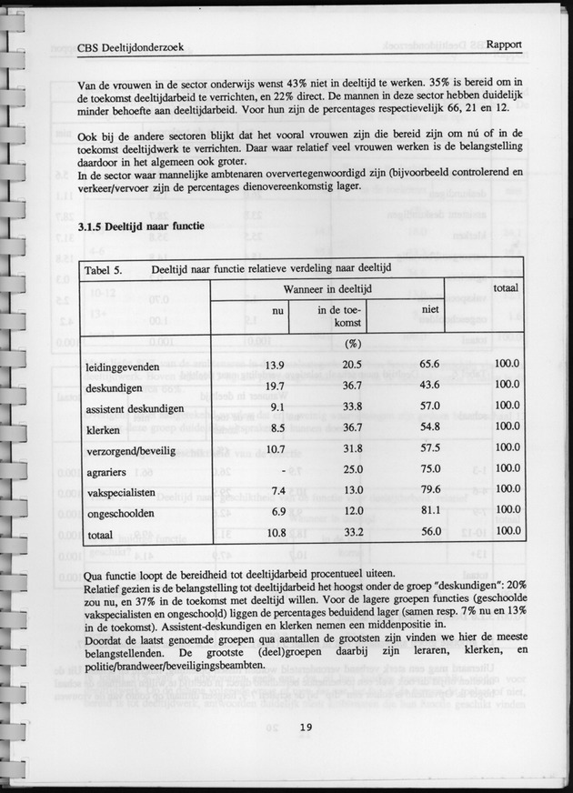 CBS onderzoek Deeltijdarbeid 1994 - Page 19