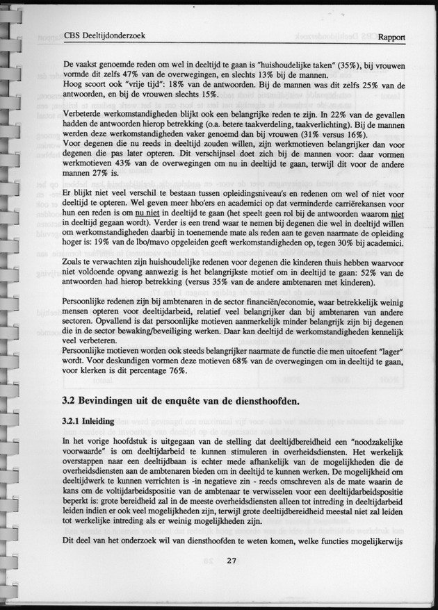 CBS onderzoek Deeltijdarbeid 1994 - Page 27