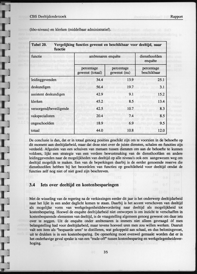 CBS onderzoek Deeltijdarbeid 1994 - Page 35