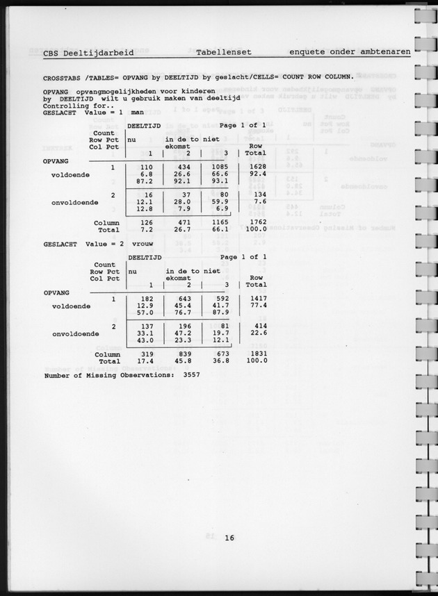 CBS onderzoek Deeltijdarbeid 1994 - Page 16