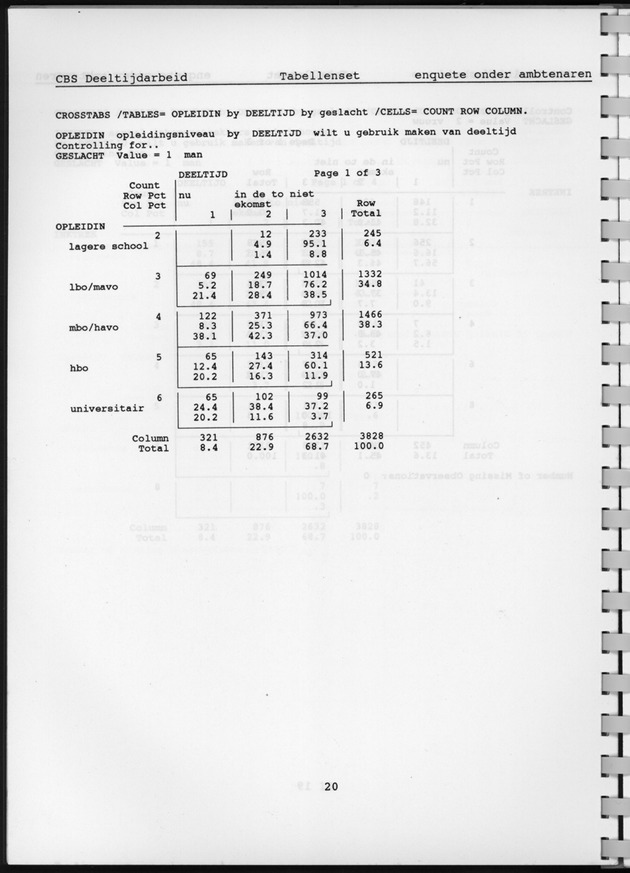 CBS onderzoek Deeltijdarbeid 1994 - Page 20