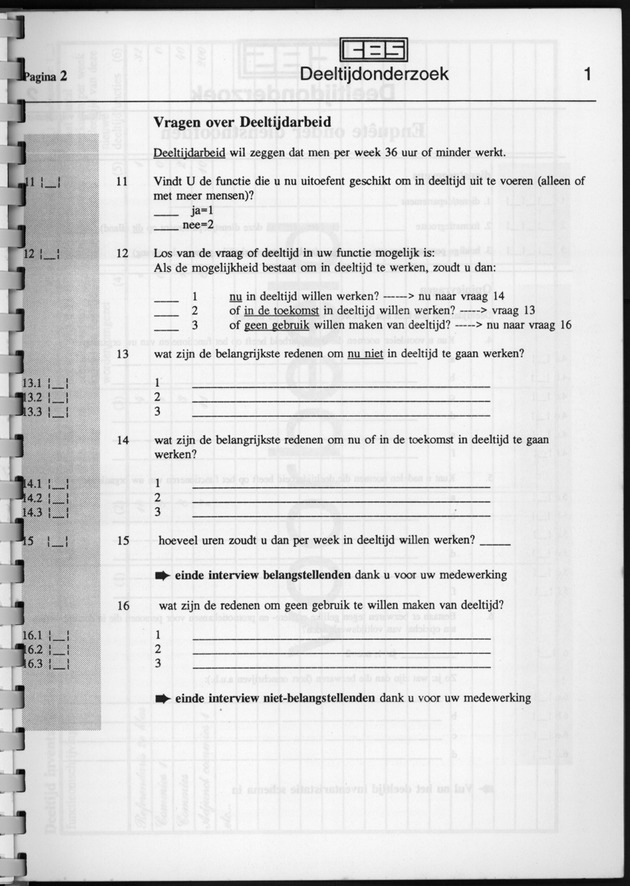 CBS onderzoek Deeltijdarbeid 1994 - Pagina 2