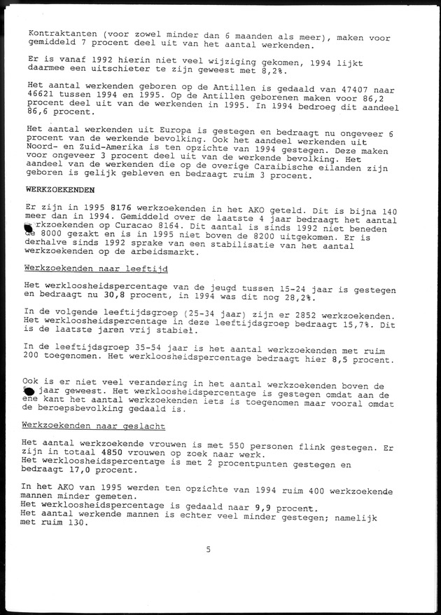 Arbeidskrachtenonderzoek Curacao 1995 - Page 5