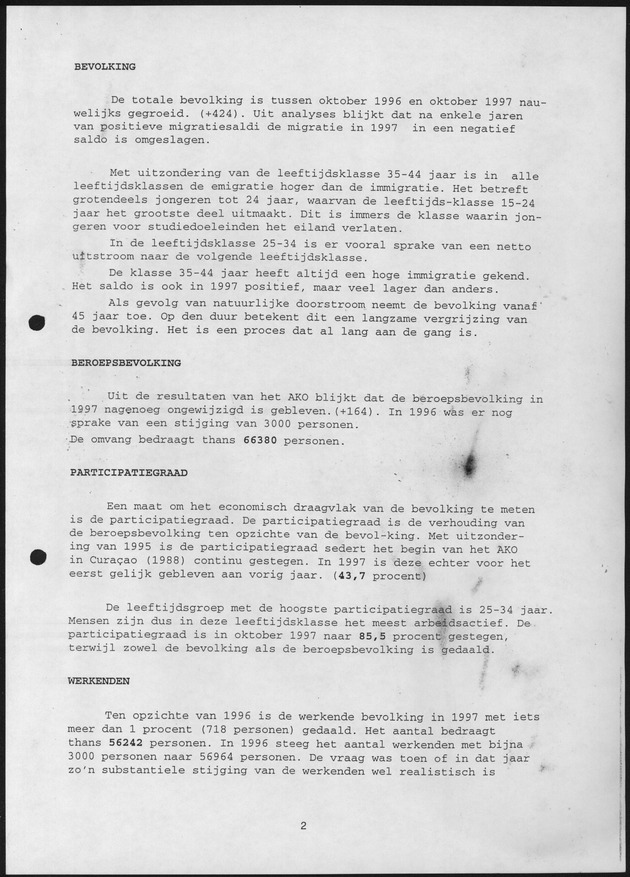Arbeidskrachtenonderzoek Curacao 1997 - Page 2