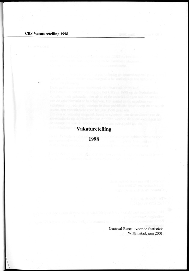 Vacaturetelling 1998 - Title Page