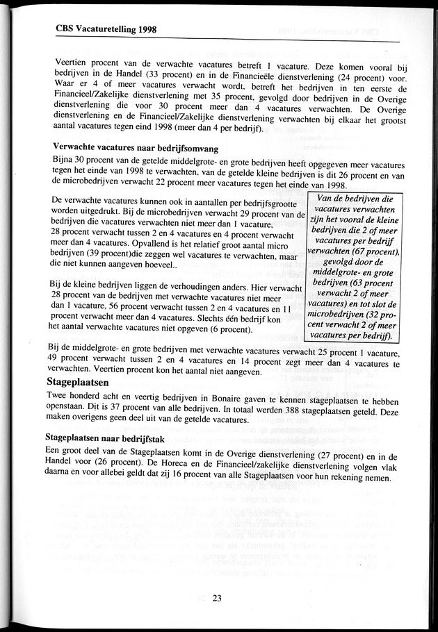 Vacaturetelling 1998 - Page 23