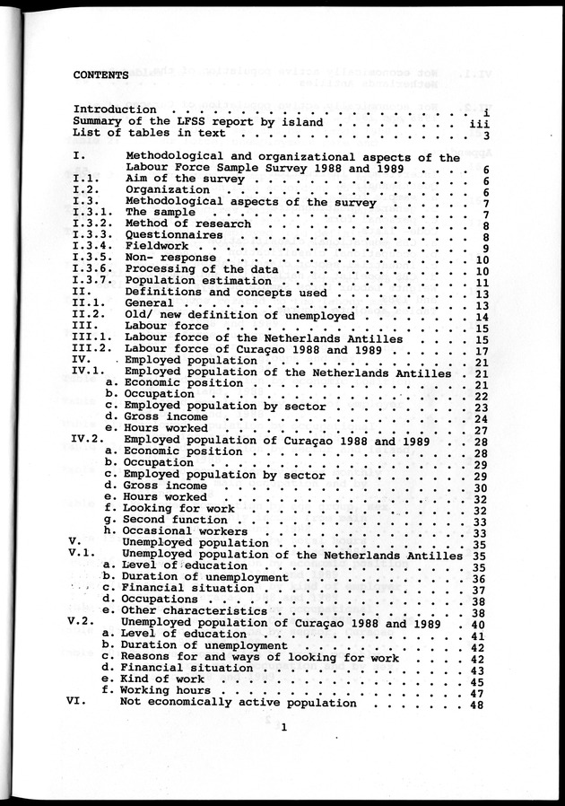 Labour force Surveys Netherlands Antilles 1988 and 1989 - Page 1