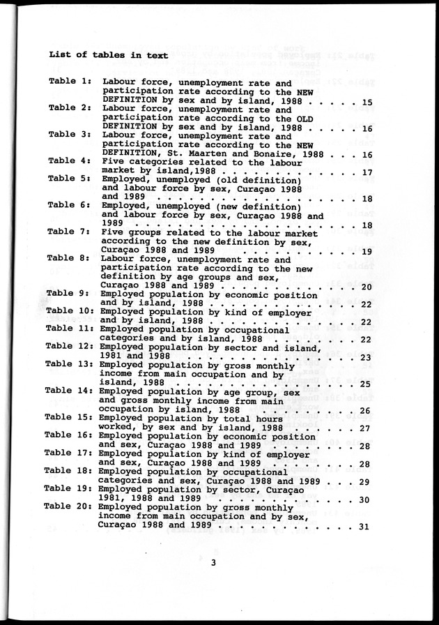 Labour force Surveys Netherlands Antilles 1988 and 1989 - Page 3