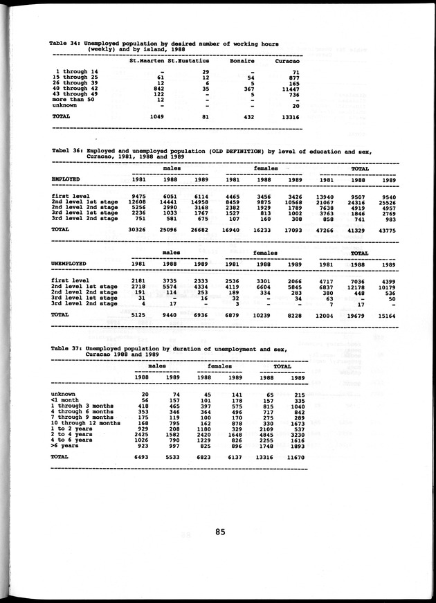 Labour force Surveys Netherlands Antilles 1988 and 1989 - Page 85