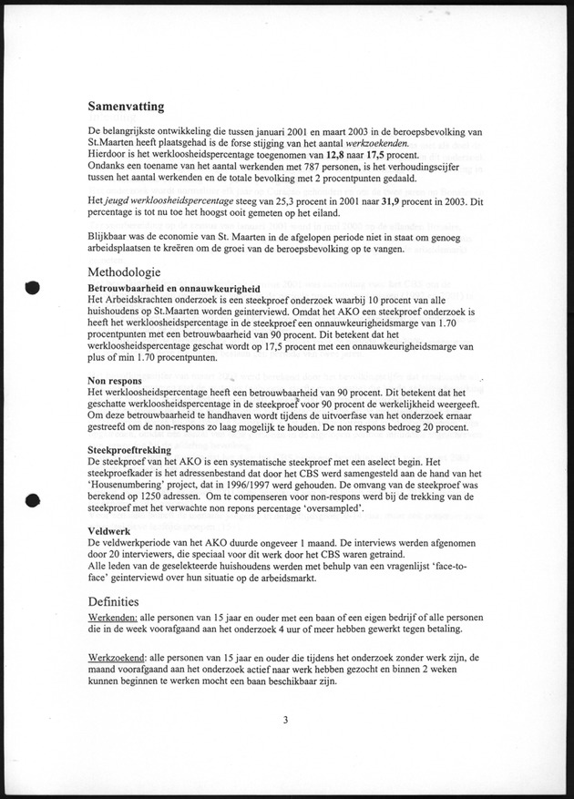 Eerste Resultaten Arbeidskrachtenonderzoek St.Maarten 2003 - Page 3