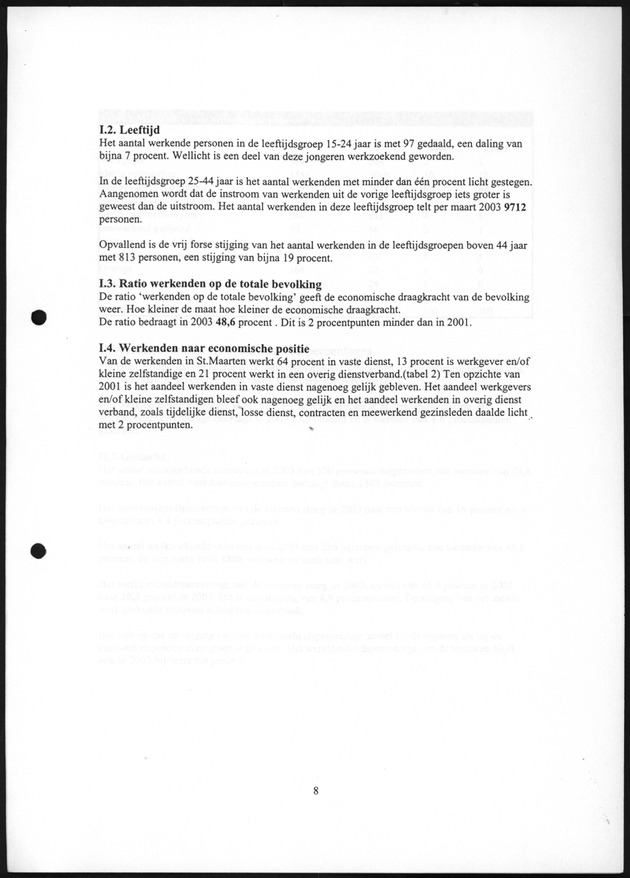 Eerste Resultaten Arbeidskrachtenonderzoek St.Maarten 2003 - Page 8