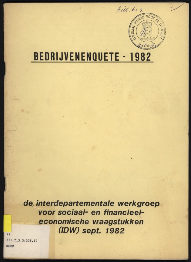 Bedrijvenenquete 1982 - Front Cover