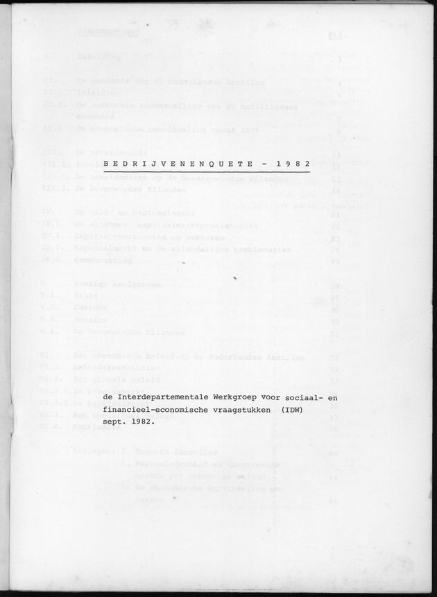 Bedrijvenenquete 1982 - Title Page
