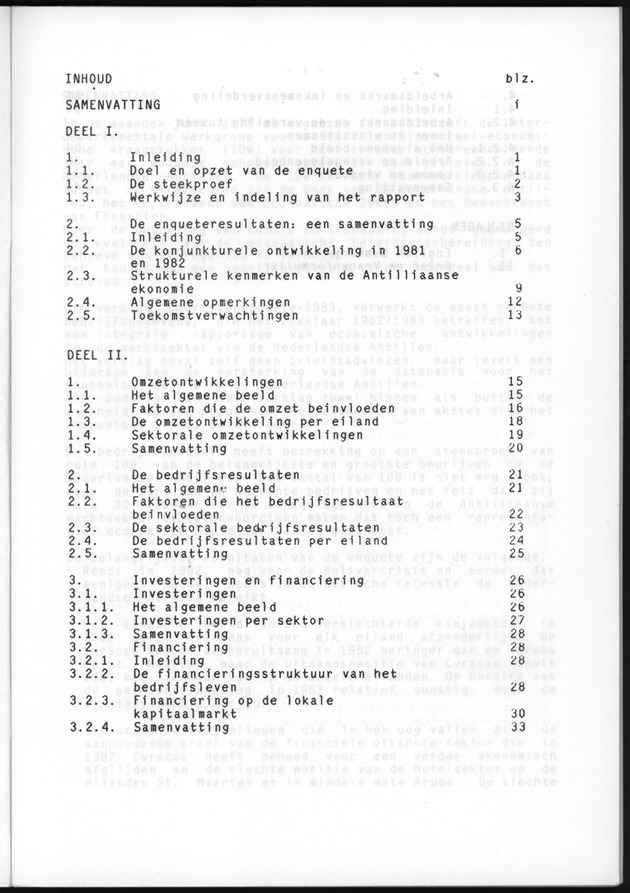 Bedrijvenenquete 1983 (over de boekjaren 1981/82 en 1982/1983) - Inhoud
