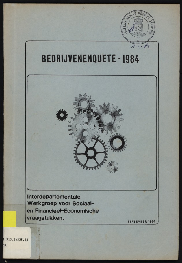 Bedrijvenenquete 1984 - Front Cover