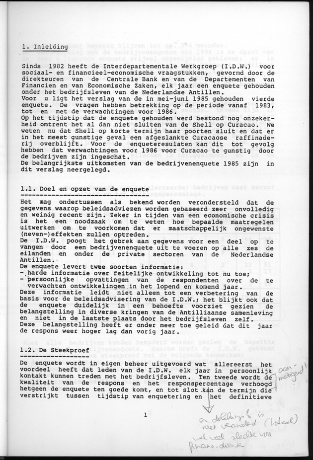 Bedrijvenenquete 1985 - Page 1