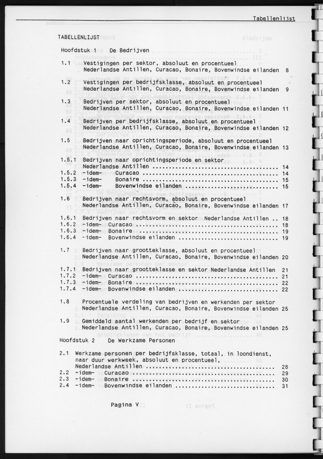 Eerste Algemeen Bedrijventelling Nederlandse Antillen 1986 - Page V