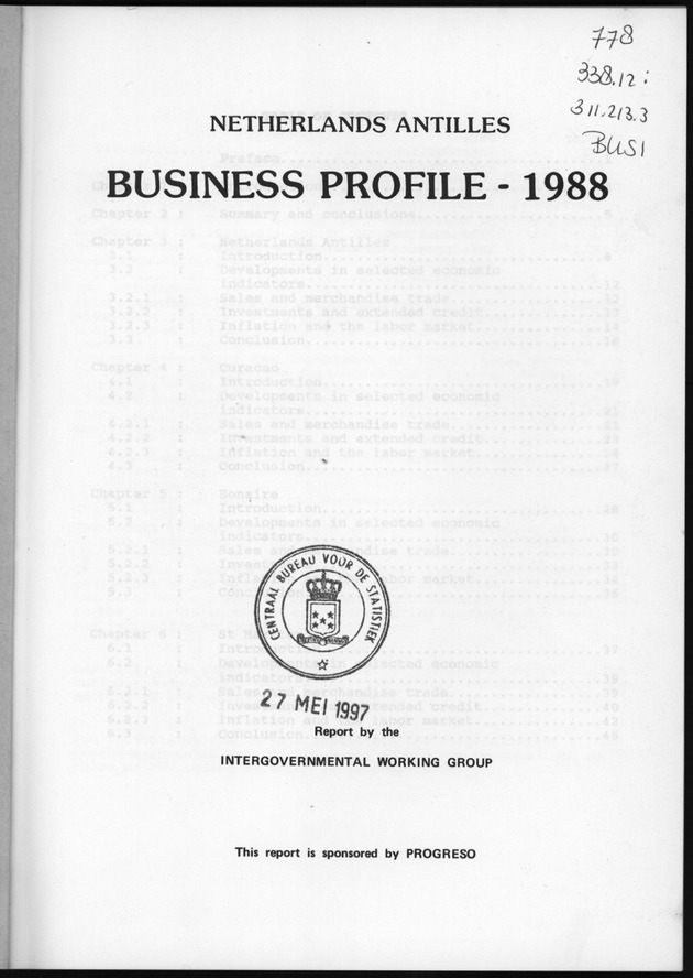 Netherlands Antilles Business Profile 1988 - Title Page