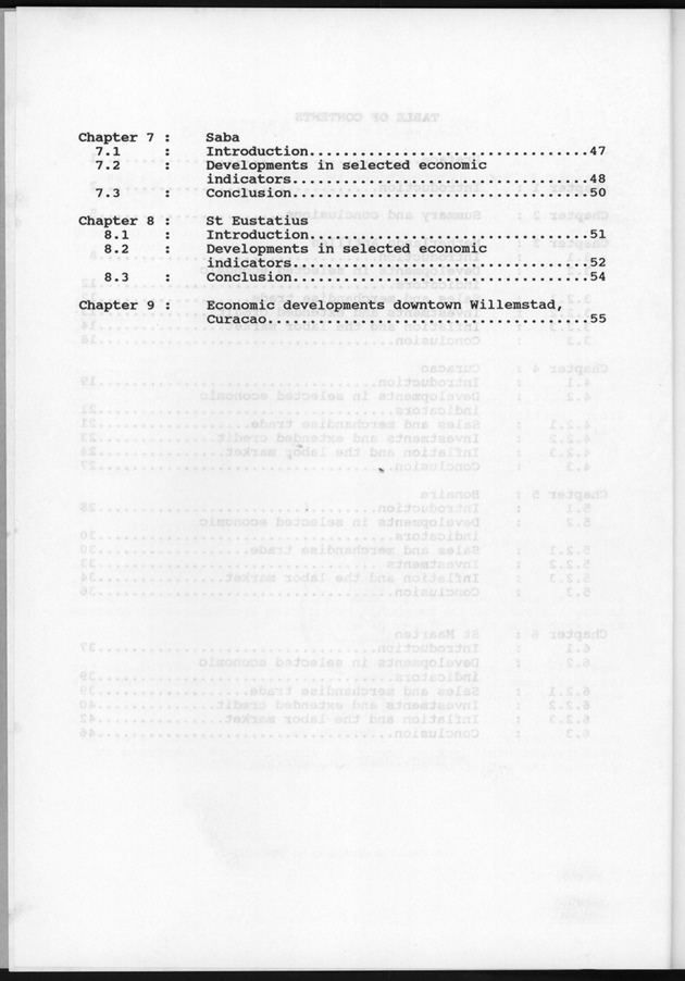 Netherlands Antilles Business Profile 1988 - Table of Contents