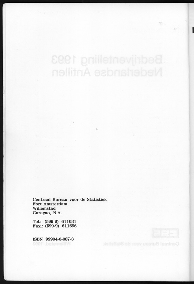 Bedrijventelling 1993 Nederlandse Antillen - Page 0