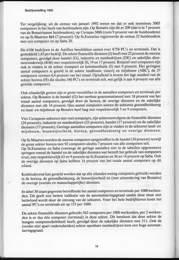 Bedrijventelling 1993 Nederlandse Antillen - Page 74