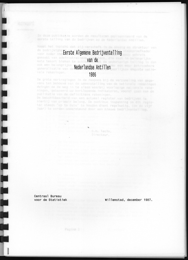 Bedrijventelling 1986 - Title Page
