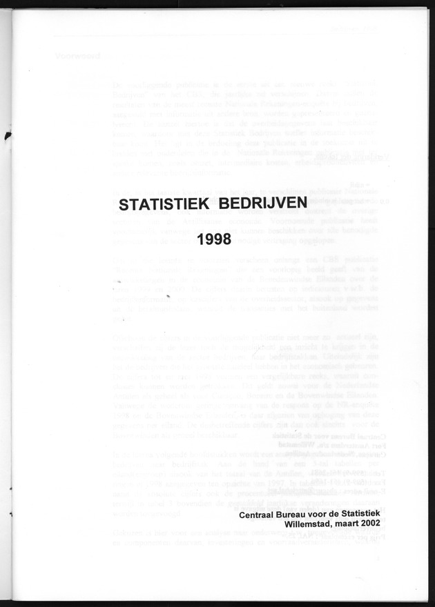 Statistiek Bedrijven 1998 - Title Page
