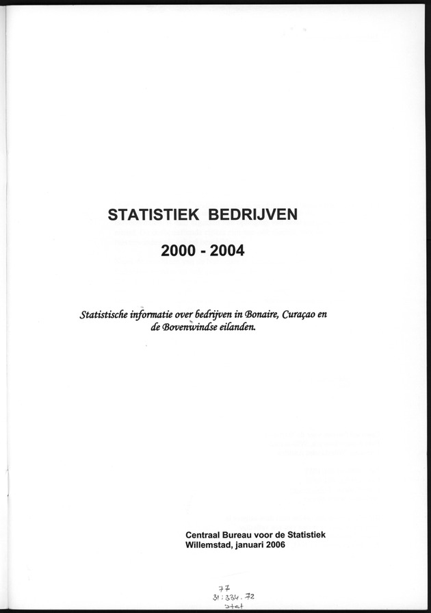 Statistiek Bedrijven 2000-2004 - Title Page