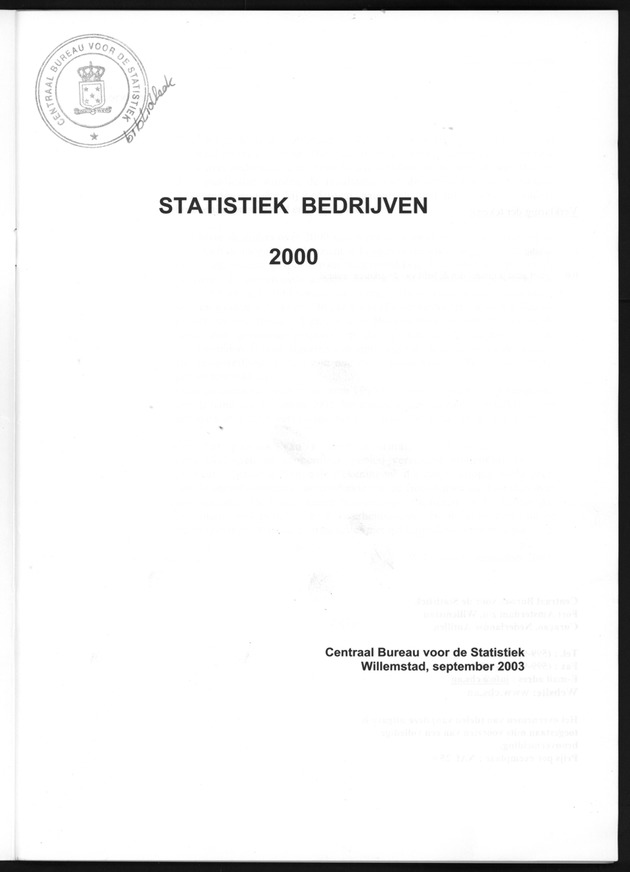Statistiek Bedrijven 2000 - Title Page