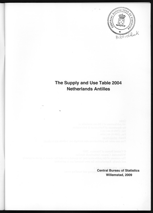 The supply and use table 2004 Netherlands Antilles - Title Page