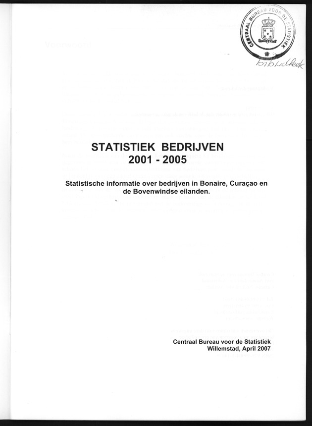 Statistiek Bedrijven 2001-2005 - Title Page
