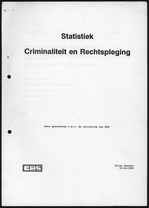 Statistiek Criminaliteit en Rechtspleging - Front Cover