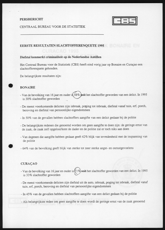 Slachtofferonderzoek Bonaire en Curacao 1995 - Page 0