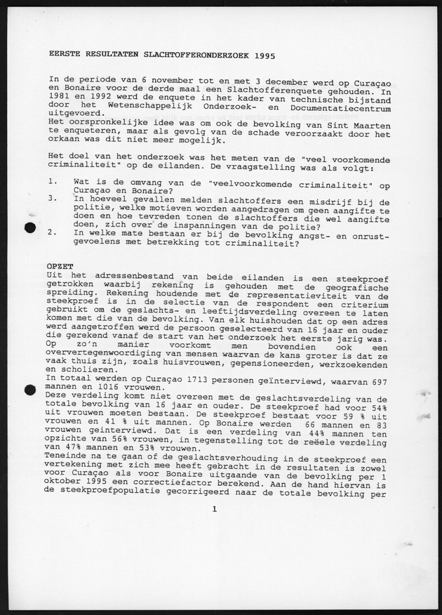Slachtofferonderzoek Bonaire en Curacao 1995 - Page 1