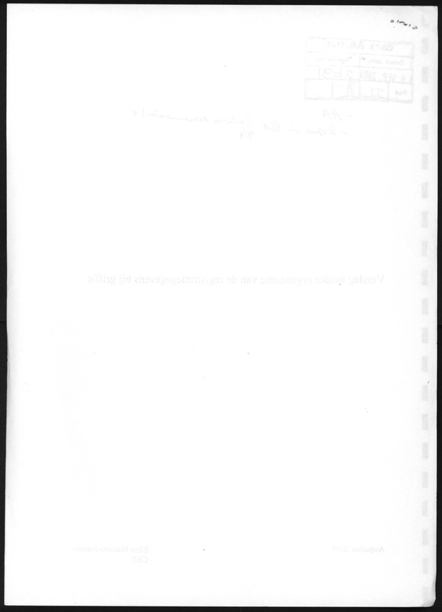 Verslag inzake organisatie van de registratiegegevens bij griffie - Blank Page