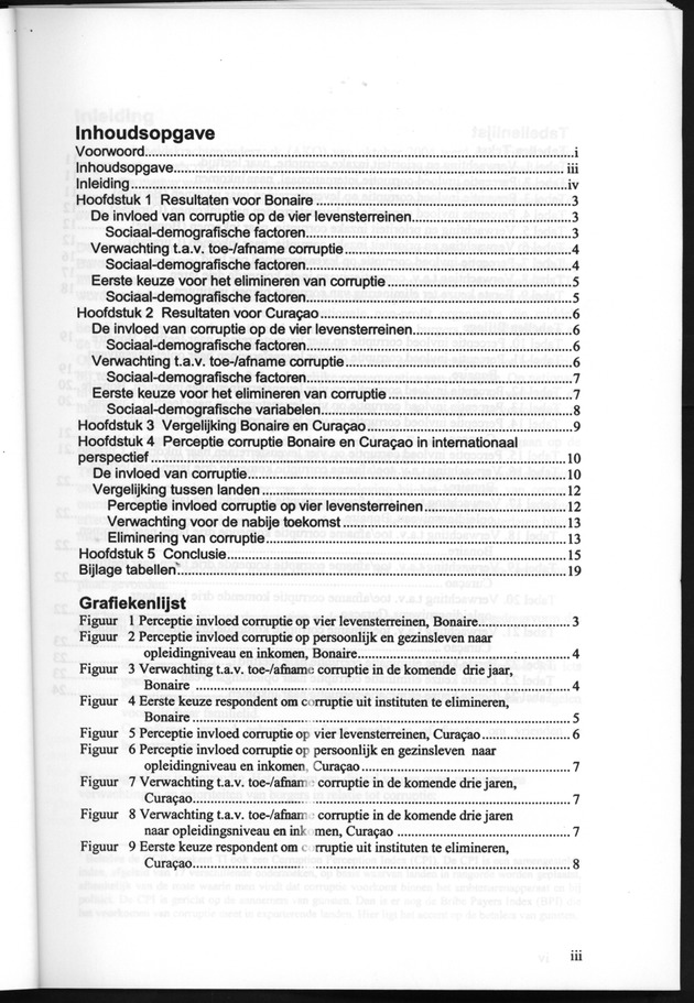 Perceptie van Corruptie Bonaire en Curaҫao 2004 - Page iii