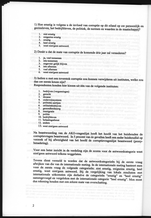 Perceptie van Corruptie Bonaire en Curaҫao 2004 - Page 2