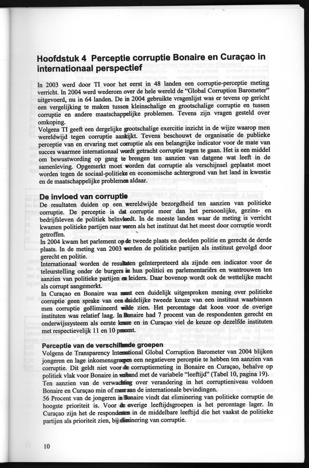 Perceptie van Corruptie Bonaire en Curaҫao 2004 - Page 10
