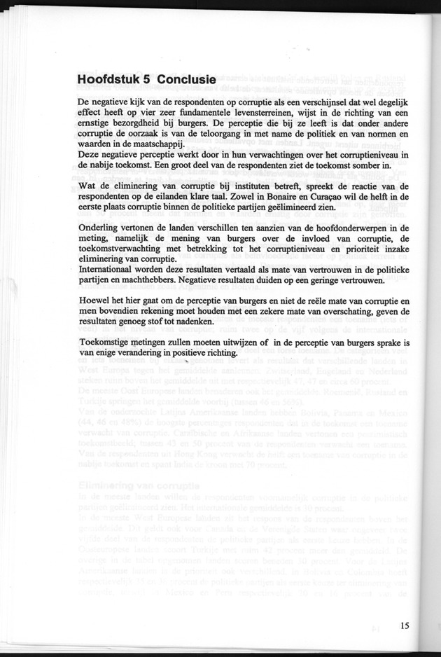 Perceptie van Corruptie Bonaire en Curaҫao 2004 - Page 15