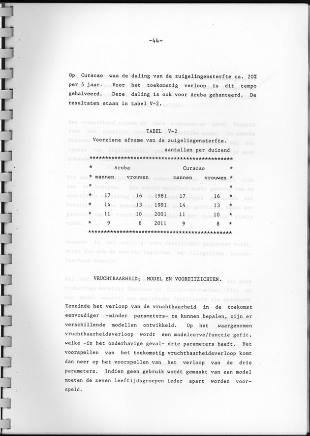 Bevolkingsvooruitberekening voor Aruba en Curaҫao op basis van de bevolkingsomvang volgens den census van 1981 - Page 44