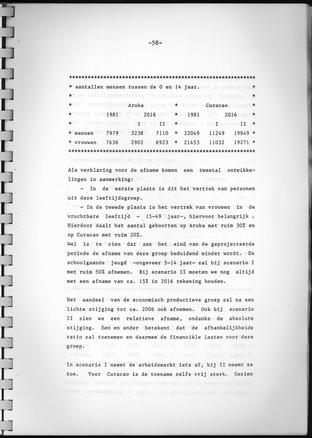 Bevolkingsvooruitberekening voor Aruba en Curaҫao op basis van de bevolkingsomvang volgens den census van 1981 - Page 58
