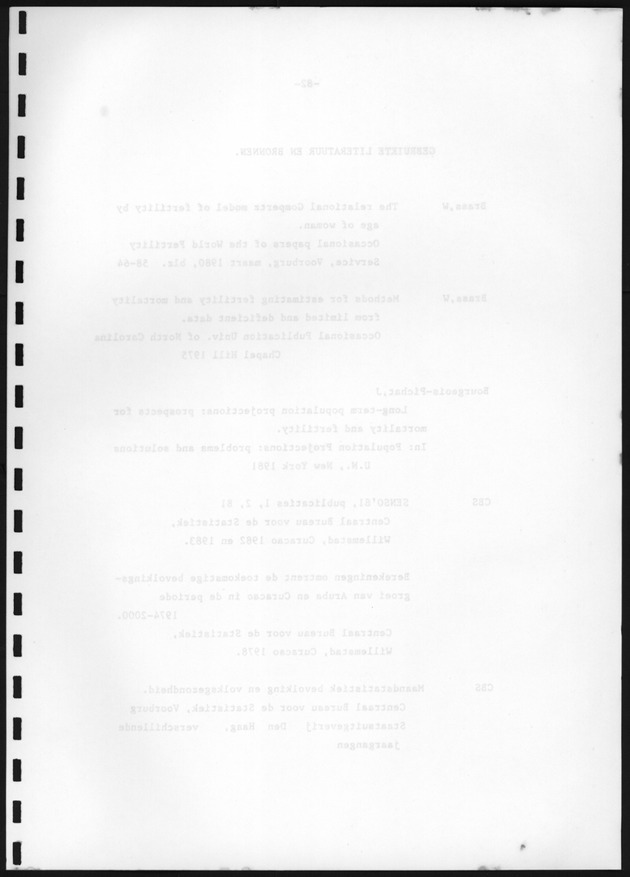 Bevolkingsvooruitberekening voor Aruba en Curaҫao op basis van de bevolkingsomvang volgens den census van 1981 - Blank Page