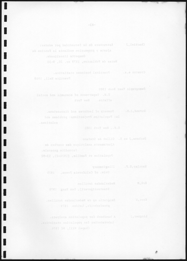 Bevolkingsvooruitberekening voor Aruba en Curaҫao op basis van de bevolkingsomvang volgens den census van 1981 - Blank Page