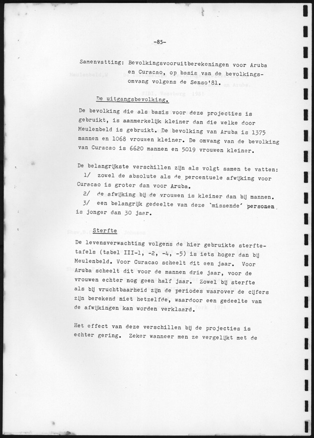 Bevolkingsvooruitberekening voor Aruba en Curaҫao op basis van de bevolkingsomvang volgens den census van 1981 - Page 85