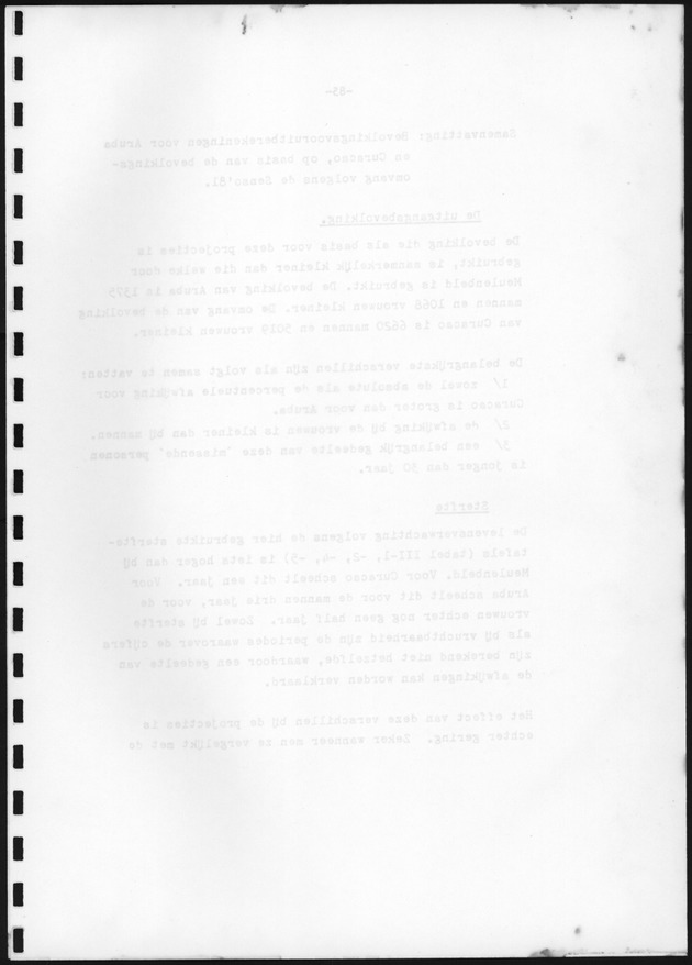 Bevolkingsvooruitberekening voor Aruba en Curaҫao op basis van de bevolkingsomvang volgens den census van 1981 - Blank Page