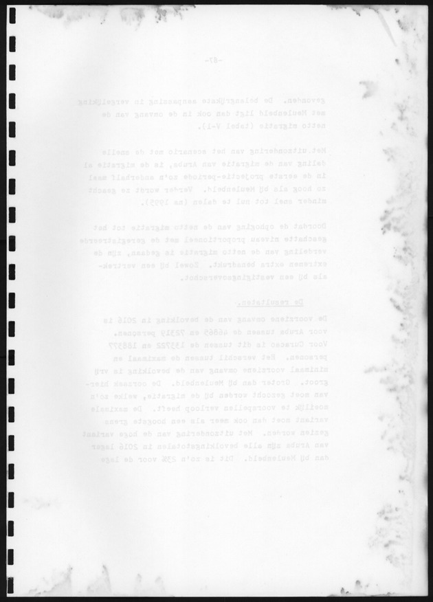 Bevolkingsvooruitberekening voor Aruba en Curaҫao op basis van de bevolkingsomvang volgens den census van 1981 - Blank Page