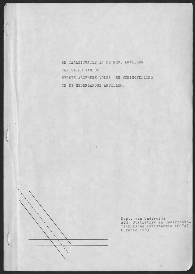 De taalsituatie in de Ned. Antillen Ten tijde van de eerste algemene volks en woningtelling in de Nederlandse Antillen - Title Page