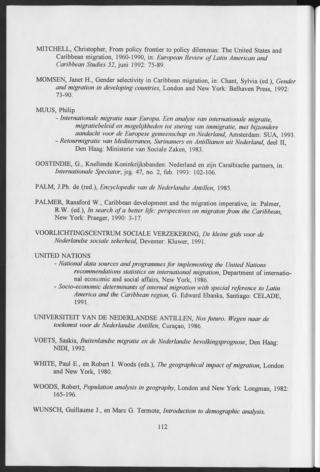 Migratie van en naar de Nederlandse Antillen in Sociaal-economische context - Page 112